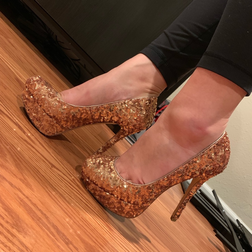 Bakers sequin platform heels